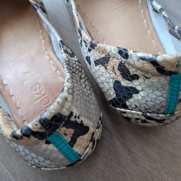 TIEKS "SAND SNAKE" PRINTED LEATHER BALLET FLATS SIZE 7 USED - Picture 11 of 15